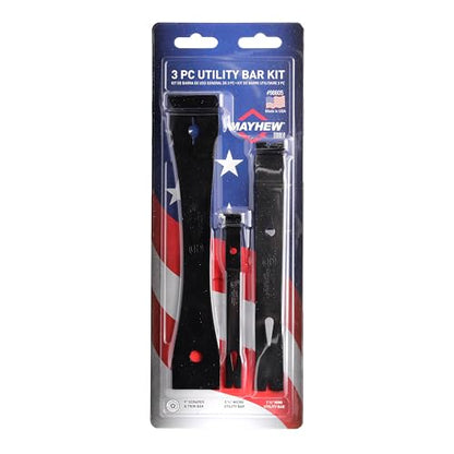 Mayhew Tools 98605 Utility Bar Set, Black Oxide Finish, 3-Piece Flat Bar Set - size: 3-Piece Flat Bar Set