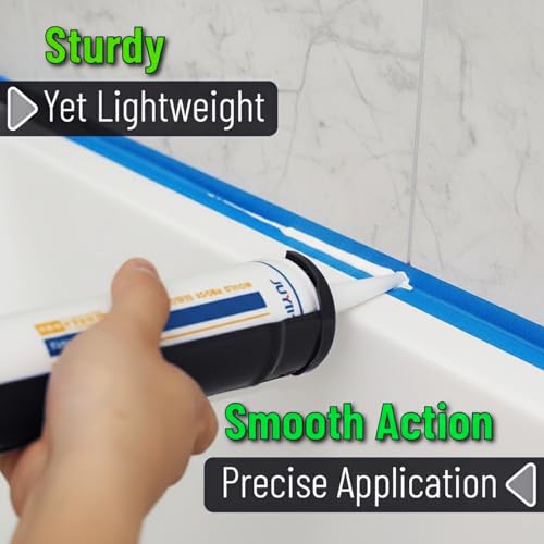 ADAK Caulking Gun, 10:1 Thrust Ratio, No Drip Caulk Gun for Silicone & Sealant, Heavy Duty Hand Tool for Home Repair and Construction (Whole Black) - color: Whole Black
