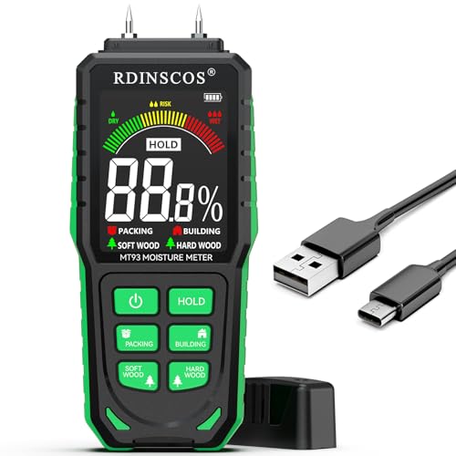 RDINSCOS Moisture Meter for Wood, Walls & Hardwood - color: Black-green