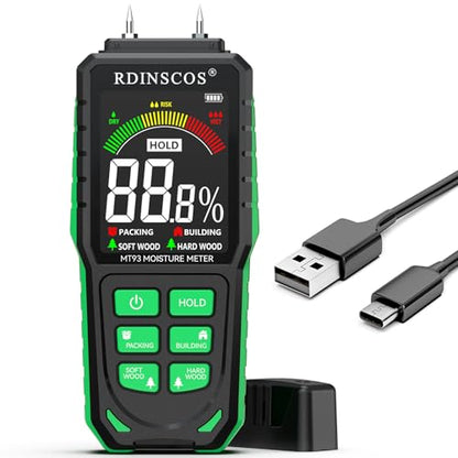 RDINSCOS Moisture Meter for Wood, Walls & Hardwood - color: Black-green