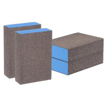 HARFINGTON 4pcs Sanding Sponge Blocks #100 (240-320 Grits) Wet/Dry Hand Sanding Sponges, 100x70x25mm Foam Sanding Block Pad for Polishing Kitchen Metal Wood Drywall Furniture, Brown&Blue - color: Brown, Blue, size: 240-320 Grits
