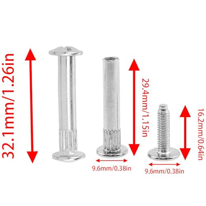 Invisible Furniture Connector Kit for Wooden Cabinet Screws DIY Cabinet Screws Bed Cover Nuts and Bolts 30PCS (M4*30)