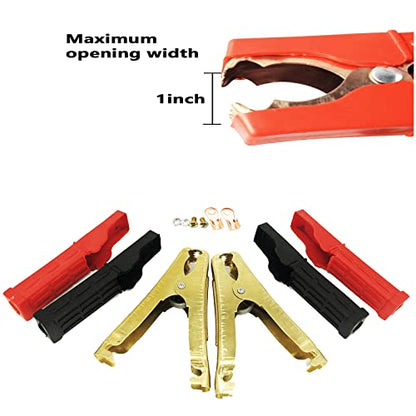 Jumper Cable Battery Clamps Crocodile Clamp Pure Copper 100A/800A/1500A Car Battery Charger Clamps Power Replacement Battery Alligator Clips Jumper Cables Clamp (100-500A) - color: 100-500a