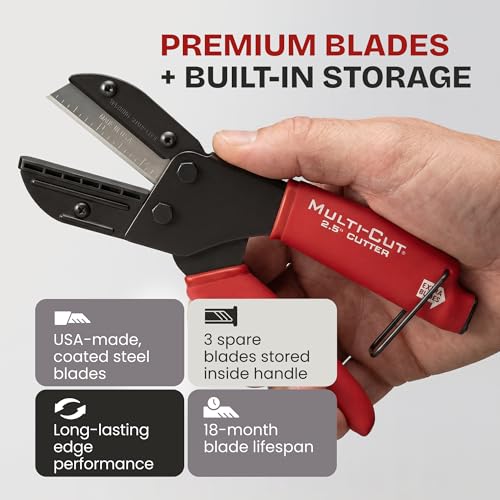 Multi-Cut Industrial Cutter, Heavy Duty Blade for Plastic, Rubber, Vinyl - size: 2.5 inches