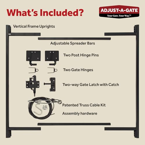 Adjust-A-Gate Steel Frame Gate Building Kit, 36"-60 Inch Wide Opening (2 Pack) - size: 36"-60" wide openings, 5'-6' high
