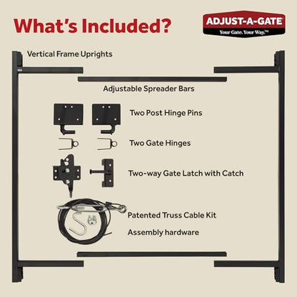 Adjust-A-Gate Steel Frame Gate Building Kit, 36"-60 Inch Wide Opening (2 Pack) - size: 36"-60" wide openings, 5'-6' high