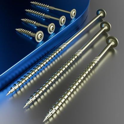 Wensilon #8 x 1 Yellow Lag Screws, Structural Wood Screw,151PCS 1lbs 4.2x25mm - color: Yellow, size: #8 x 1"