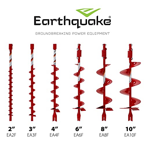 Earthquake EA6F 6-Inch Diameter 36-Inch Long Earth Auger with Fishtail Point and Flex Coil Shock Spring - size: 6-Inch Diameter