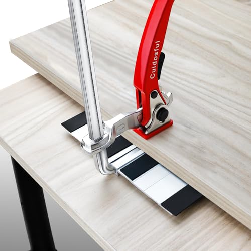 2 Pack Track Saw Clamps for Guide Rail – Heavy Duty Quick Release Ratchet Clamp Set, Compatible with Festool, Makita, Dewalt, Table Saw Hold Down, T Track Woodworking Clamps with Non-Marring Pads - color: Red