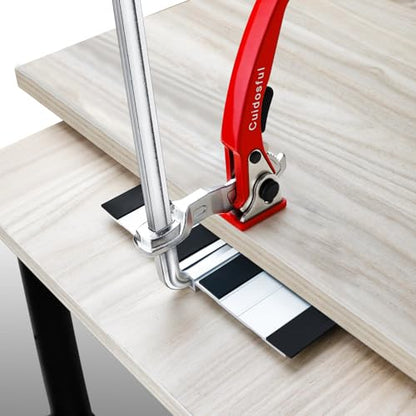 2 Pack Track Saw Clamps for Guide Rail – Heavy Duty Quick Release Ratchet Clamp Set, Compatible with Festool, Makita, Dewalt, Table Saw Hold Down, T Track Woodworking Clamps with Non-Marring Pads - color: Red