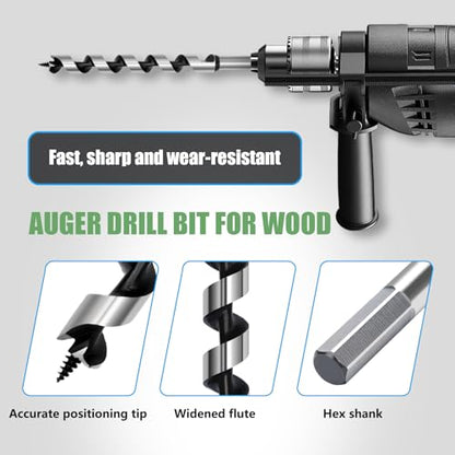 1-5/16 x 18 Auger Drill Bit for Wood,34x460mm Hex Shank Ship Auger Bit - style: 1-5/16 in x 18 in
