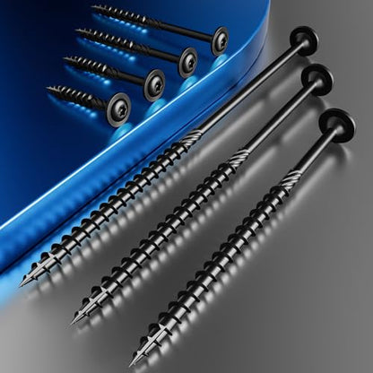 Wensilon #12 x 5 Black Lag Screws,Construction Screw,24PCS 1lbs 5.5x125mm - color: Black, size: #12 x 5"