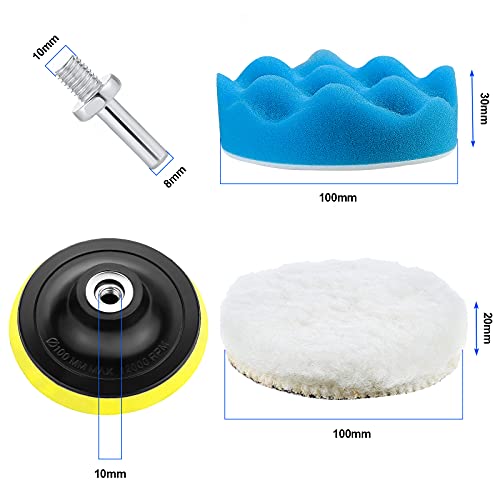 4 Inch Buffing Polishing Pads, 10 Pcs Drill Polishing Kit