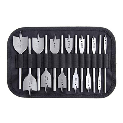 Hyper Tough 13 Piece Wood Spade Bit Set with Storage Bag AU05021K