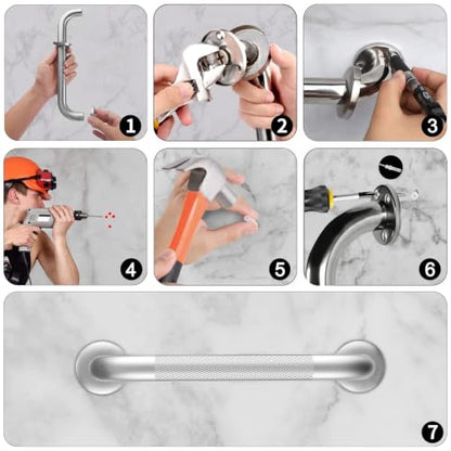 Grab Bars for Shower, 2 Pack 16 in Anti Slip Safety Bath Handle for Senior - size: 16 Inch