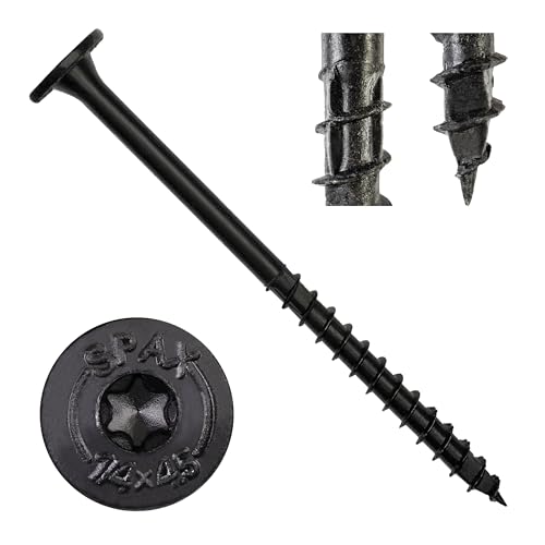 SPAX 1/4" x 4-1/2" Powerlags XF Exterior Pancake Head Structural Wood Lag Screws (50 pcs) T40 T-Star HCR Heavy Duty Timber Landscape Deck Structures High Corrosion Resistant - size: 1/4" x 4-1/2"
