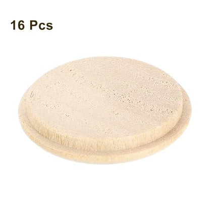 uxcell 16Pcs Wood Button Plugs, 35mm/1.38" Hardwood Screw Hole Plug Mushroom Wooden Caps Buttons Wood Plug for Furniture Woodworking Craft Decor (40mm x 35mm) - size: 40x35mm