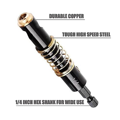 Door Hinge Drill Bit, Self-Centering Hinge Drill Bit Set 2pcs, 1/4 Inch Hex Shank Center Drill Bit Set for Woodworking DIY Project-5mm, 1/4”;