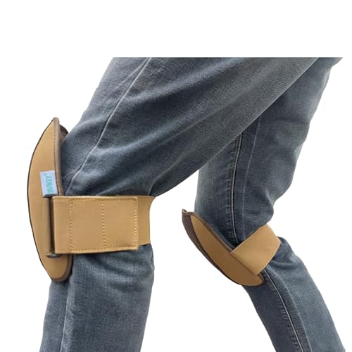 Work Knee Pads Made of Genuine leather and Durable Rubber Thick EVA Foam Cushion| Suitable for Mechanical Repairs and Yard Work |With Adjustable Straps Brown - color: Brown US