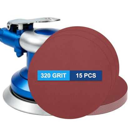 15 Pack 9 Inch PSA Sanding Discs 320 Grit Aluminum Oxide Red - size: 320 grit