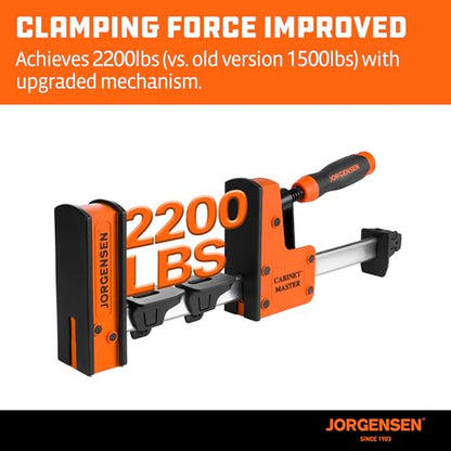 JORGENSEN 12-Inch Parallel Bar Clamps, 2-Pack Cabinet Master Bar Clamps - size: 12 Inch