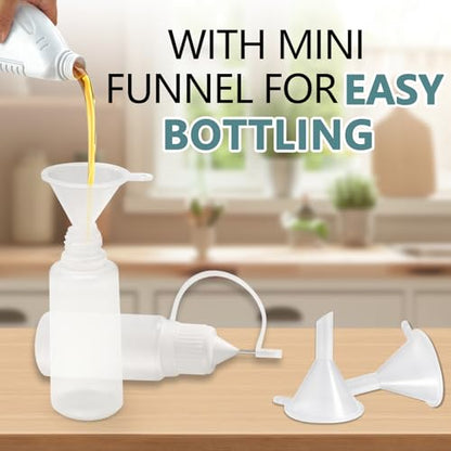 30ml Precision Tip Bottles, 12 Pcs White 2 Funnels - size: 30ml