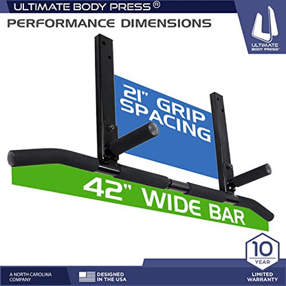 Joist Mount Pull Up Bar with Extra Hardware and Mounting Template for Easy Install to Beam or Rafter by Ultimate Body Press - color: Joist Mount Pull Up Bar and Strap System