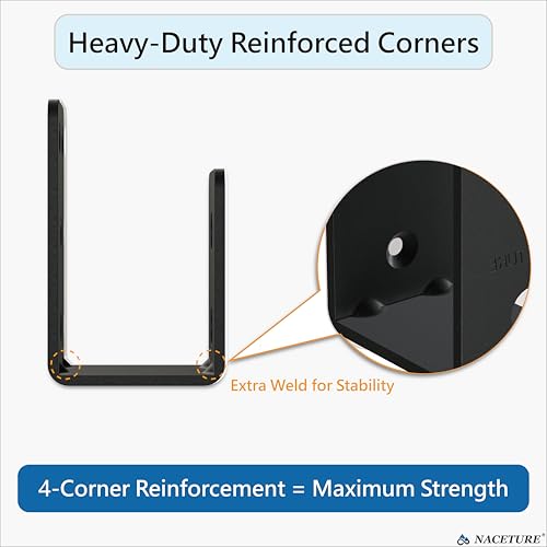 NACETURE Heavy Duty Door Barricade Brackets, Black, 2 Pack - style: Black 2 Pack