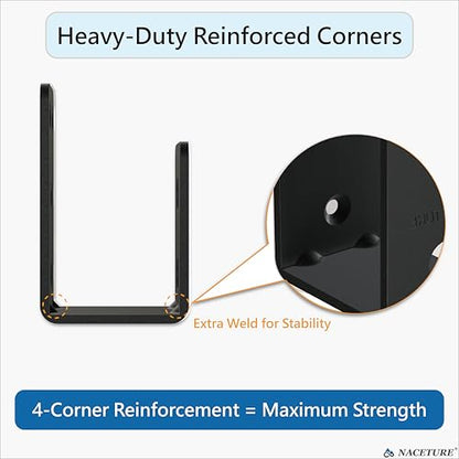 NACETURE Heavy Duty Door Barricade Brackets, Black, 2 Pack - style: Black 2 Pack