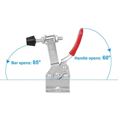 Adjustable Toggle Clamp 12 Pack 201-B Style Quick Release Toggle Latch Hold Down Clamp Antiskid Red Horizontal Clamps 360Lbs Holding Capacity Quick Release Woodworking Tool