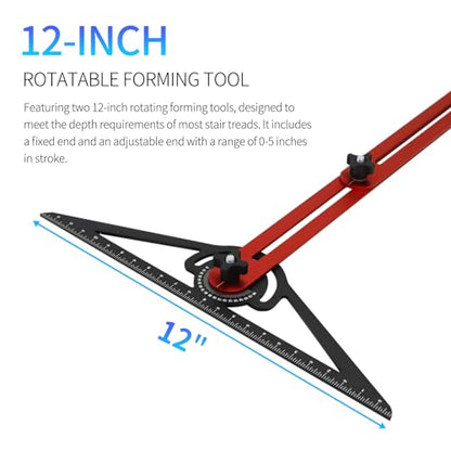 Stair Tread Template Tool,Adjustable 8-72In Stair Measuring Tool