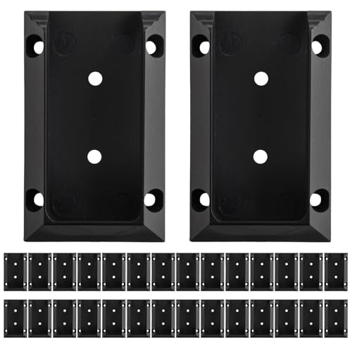 WellMade 2x4 Deck Railing Brackets Connectors, 30 Pack Heavy Duty Black Nylon Structural Connectors for Wood Deck, Porch & Stair Railings, Weatherproof Hardware for Outdoor Use