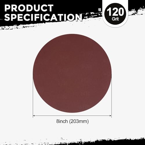 10Pcs Sanding Discs 8Inch 120Grit Hook and Loop Sandpapers Red - size: 8 Inch(120 Grit)