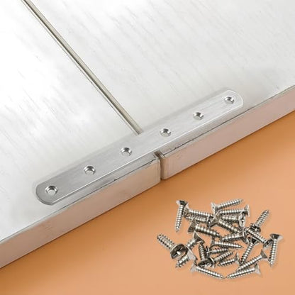 4 Pack Flat Straight Brackets, 196mm/7.7" Silver Mending Plates - color: Silver, size: 196mm/7.7"