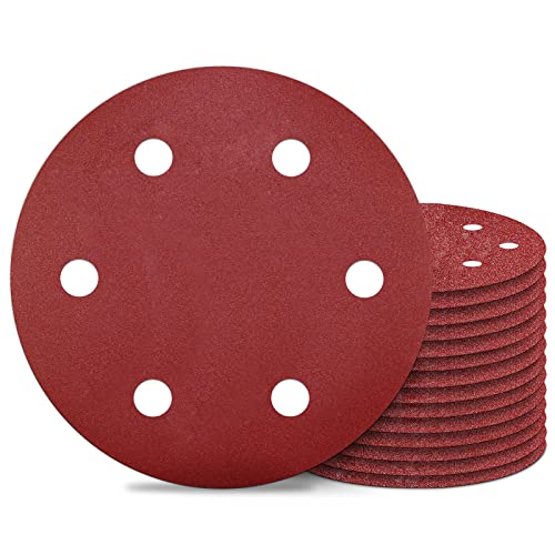 Awutzut 9 Inch 6 Hole Sanding Discs 240 Grit Hook and Loop for Drywall Sander 15PCS - style: 240 Grit