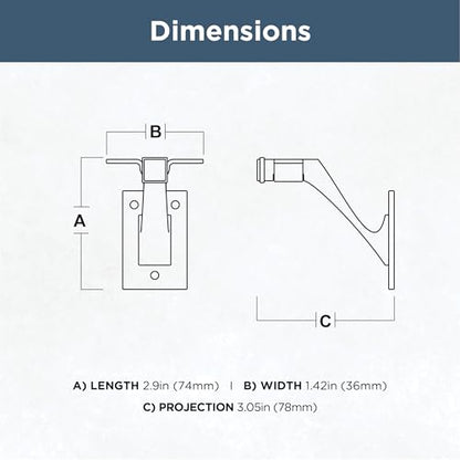 Franklin Brass Classic Edge 3 in. (76 mm) Handrail Bracket in Matte Black (4-Pack), B47253D-FB-C - color: Matte Black