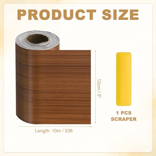 HARFINGTON Wood Grain Repair Tape 5" x33ft Self-Adhesive Repair Patch - color: Light Brown, size: 5" x 33ft