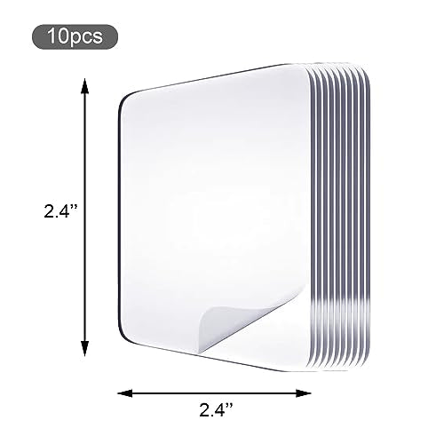 Medsuo 10pcs 2.4" Clear Double Sided Adhesive Pads for Mounting Waterproof