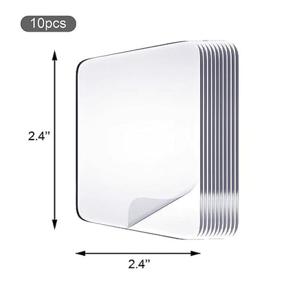 Medsuo 10pcs 2.4" Clear Double Sided Adhesive Pads for Mounting Waterproof