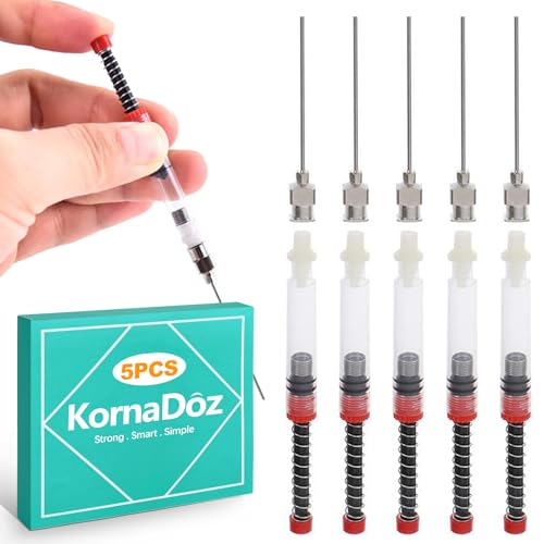 Industrial Dispensing Liquid Applicator with Blunt Tips - 5 Pack Measurement Tools for Glue, Oil, Ink, Paint & Hobby Crafts - Non-Sterile, Reusable & Clear Scale