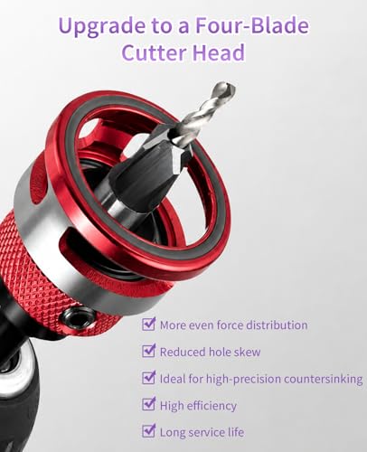 Countersink Drill Bit Set for Wood, 8-Piece Depth Stop Collar