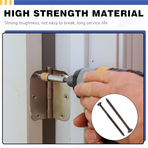 100 Pack Door Hinge Screws 3 Inch Oil Rubbed Bronze #9 - color: Oil Rubbed Bronze, size: 3 Inch