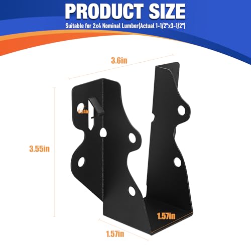 24PCS 2x4 Joist Hanger,Joist Bracket,Hurricane Ties for Rafter - size: 24PCS, style: 2''X4'' Joist Hanger