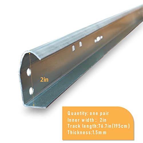 Garage Door Vertical Track Replacement with Jamb Bracket J6, 6 Pack, Galvanized Steel Garage Door Hardware Rails Kit for 2" Light Commercial Side Track Rollers and 7' Ft Tall