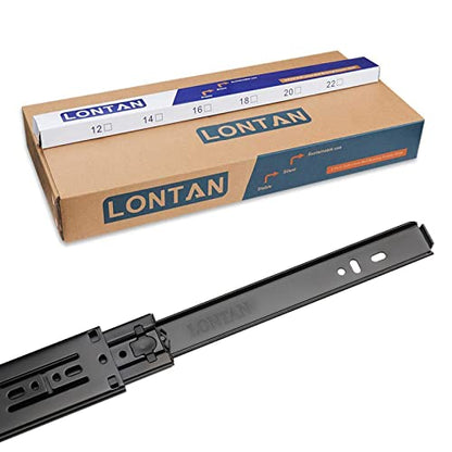 LONTAN 6 Pairs Black Soft Close Drawer Slides 22 Inch Heavy Duty Runners - color: Black, size: 22 Inch