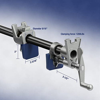 WORKPRO 3/4" Pipe Clamps with H-shaped Feet, Lightweight Cast Aluminum