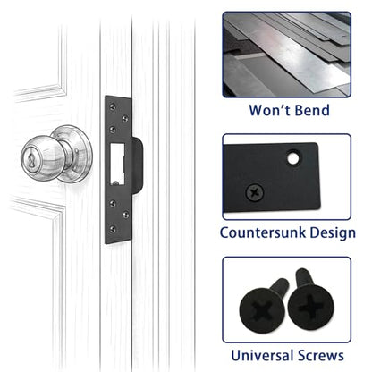 7 Inch Extra Long Door Strike Plate, Heavy Duty Metal Frame Repair Plate