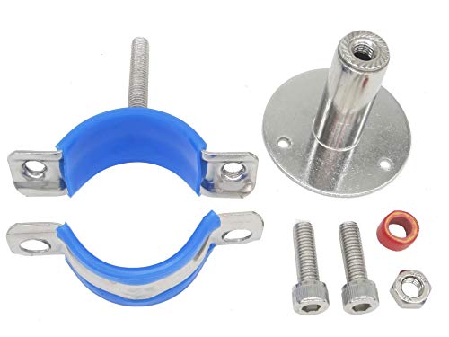 Stainless Steel Adjustable Pipe Clamp Bracket, 1-1/2 Inch, Set of 2
