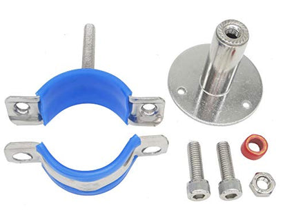 Stainless Steel Adjustable Pipe Clamp Bracket, 1-1/2 Inch, Set of 2