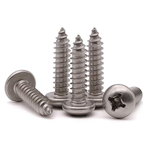 #4 x 5/8" (100 Pack) Stainless Steel Phillips Pan Head Wood Screws, Stainless Steel 304 (18-8), Pan Head Sheet Metal Screws Self Tapping for Wood - size: #4 x 5/8"